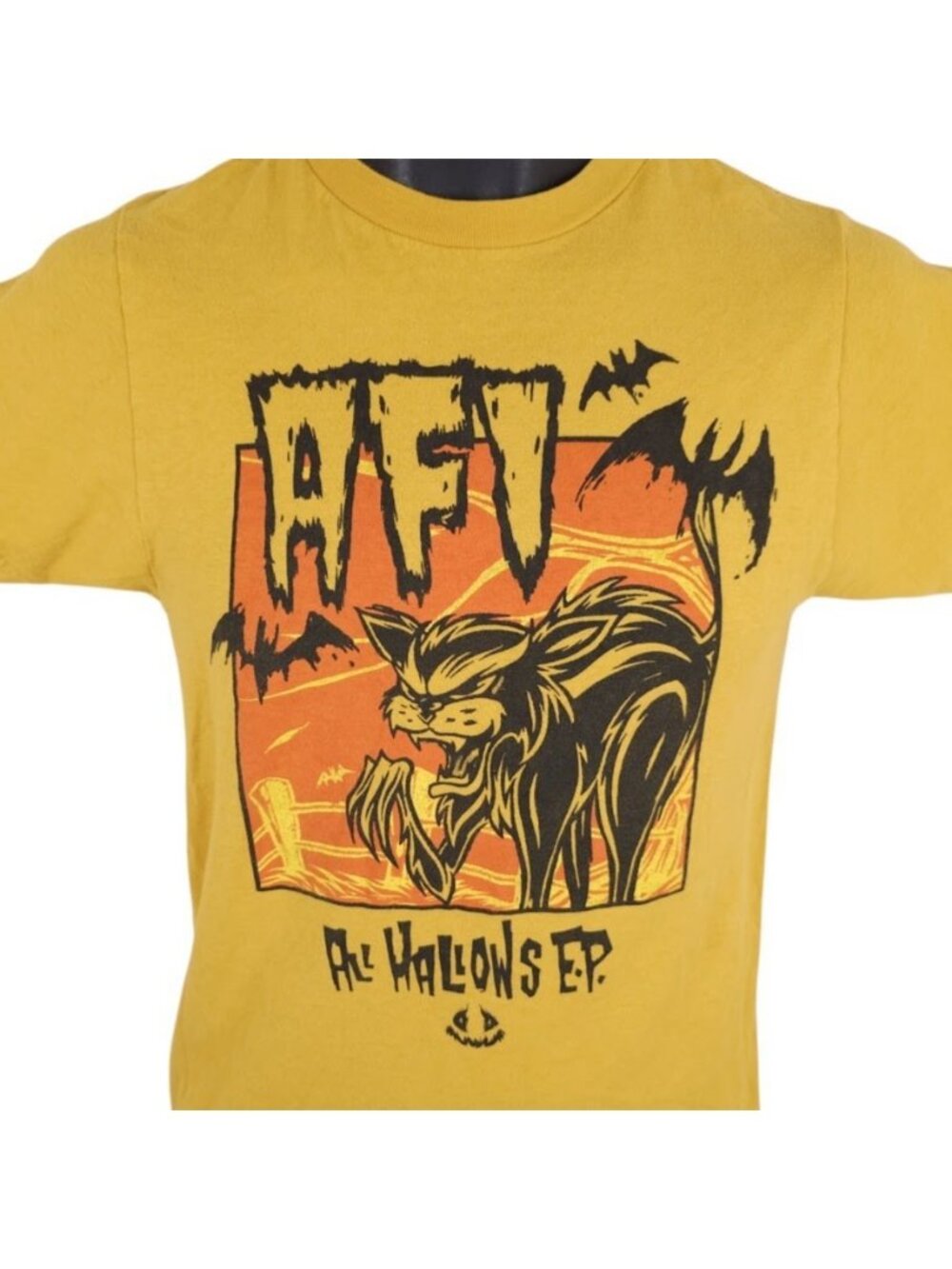 AFI All Hallows Eve EP T Shirt Mens Size XS Yellow Halloween Punk Rock Band Tee